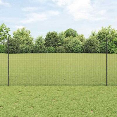 vidaXL Schweissdrahtzaun mit Pfosten 25 x 1,2 m Grau Netz - Grau vidaXL Schweissdrahtzaun mit Pfosten 25 x 1,2 m Grau Netz - Grau