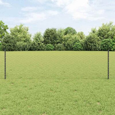 vidaXL Sechseckiger Zaun mit Pfosten 10 x 0,5 m Grau Netz - Grau vidaXL Sechseckiger Zaun mit Pfosten 10 x 0,5 m Grau Netz - Grau