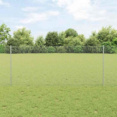 vidaXL Sechseckiger Zaun mit Pfosten 10 x 1 m Verzinkter Stahl Silber - Silber vidaXL Sechseckiger Zaun mit Pfosten 10 x 1 m Verzinkter Stahl Silber - Silber