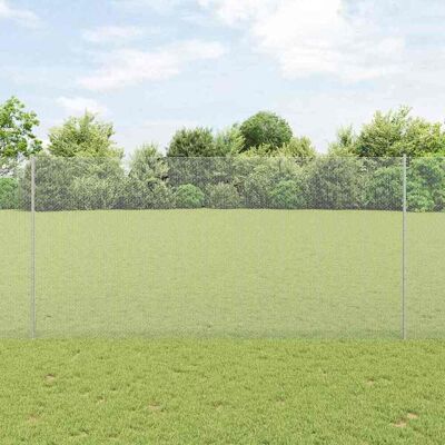 vidaXL Sechseckiger Zaun mit Pfosten 10 x 1,5 m Verzinkter Stahl Netz - Silber vidaXL Sechseckiger Zaun mit Pfosten 10 x 1,5 m Verzinkter Stahl Netz - Silber