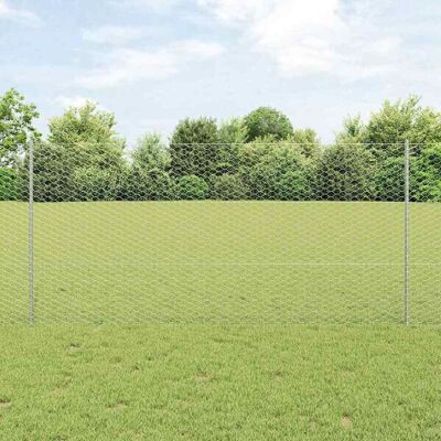 vidaXL 120 cm Hexagonaler Stahl-Gartenzaun-Set - Zaun vidaXL 120 cm Hexagonaler Stahl-Gartenzaun-Set - Zaun