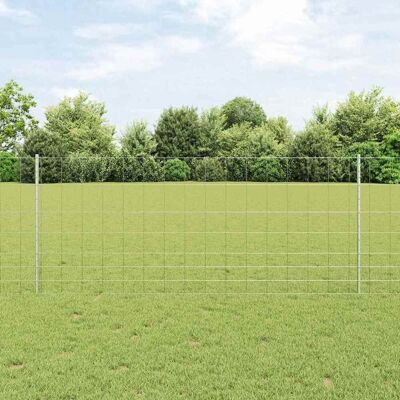 vidaXL Außen Wildzaun mit Pfosten 50 x 1 m Verzinkter Stahl Silber - Silber vidaXL Außen Wildzaun mit Pfosten 50 x 1 m Verzinkter Stahl Silber - Silber