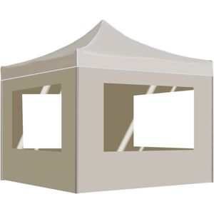 vidaXL Profi-Partyzelt Faltbar mit Wänden Aluminium 3x3 m Creme - Creme