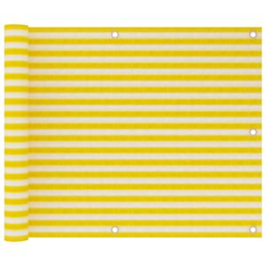 vidaXL Balkon-Sichtschutz Gelb und Weiß 75x300 cm HDPE - Mehrfarbig