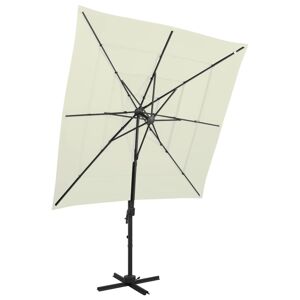 vidaXL Sonnenschirm mit Aluminium-Mast 4-lagig Sandfarben 250x250 cm - Beige