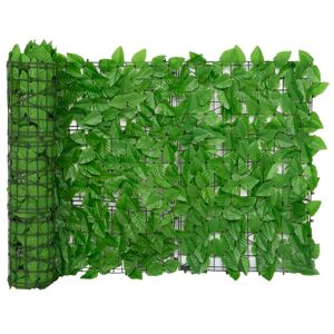 vidaXL Balkon-Sichtschutz mit Grünen Blättern 600x75 cm - Grün