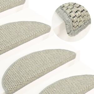 vidaXL Treppenmatten Selbstklebend Sisal-Optik 15 Stk. 56x17x3 cm Grau - Grau