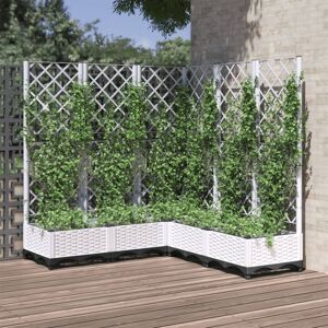 vidaXL Pflanzkübel mit Rankgitter Weiß 120x120x121,5 cm PP - Weiß vidaXL Pflanzkübel mit Rankgitter Weiß 120x120x121,5 cm PP - Weiß