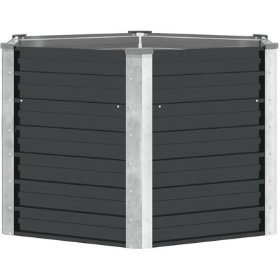 vidaXL Garten-Hochbeet Anthrazit 129 x 129 x 77 cm Verzinkter Stahl - Anthrazit vidaXL Garten-Hochbeet Anthrazit 129 x 129 x 77 cm Verzinkter Stahl - Anthrazit