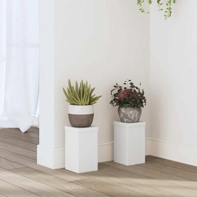 vidaXL Pflanzenständer 2 Stk. Weiß 10x10x18 cm Holzwerkstoff - Weiß vidaXL Pflanzenständer 2 Stk. Weiß 10x10x18 cm Holzwerkstoff - Weiß
