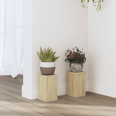vidaXL Pflanzenständer 2 Stk. Sonoma-Eiche 10x10x18 cm Holzwerkstoff - Braun vidaXL Pflanzenständer 2 Stk. Sonoma-Eiche 10x10x18 cm Holzwerkstoff - Braun