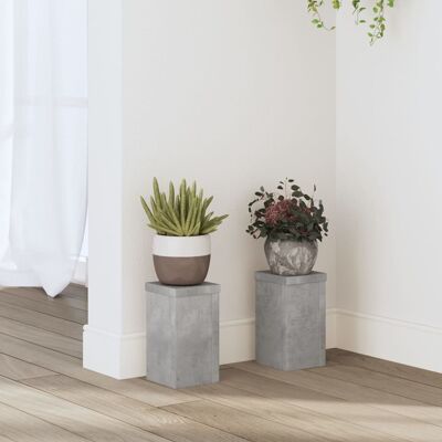 vidaXL Pflanzenständer 2 Stk. Betongrau 10x10x18 cm Holzwerkstoff - Grau vidaXL Pflanzenständer 2 Stk. Betongrau 10x10x18 cm Holzwerkstoff - Grau