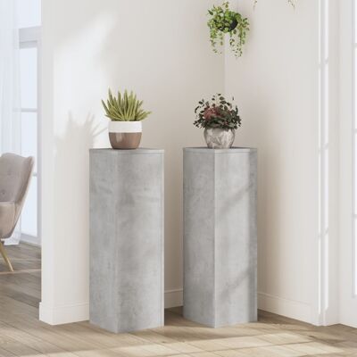 vidaXL Pflanzenständer 2 Stk. Betongrau 25x25x80 cm Holzwerkstoff - Grau vidaXL Pflanzenständer 2 Stk. Betongrau 25x25x80 cm Holzwerkstoff - Grau