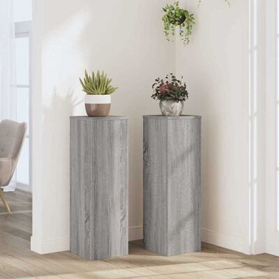 vidaXL Pflanzenständer 2 Stk. Grau Sonoma 25x25x80 cm Holzwerkstoff - Grau vidaXL Pflanzenständer 2 Stk. Grau Sonoma 25x25x80 cm Holzwerkstoff - Grau