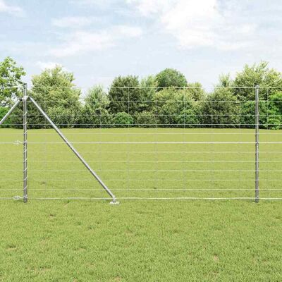 vidaXL Schweißdrahtzaun mit Spikes 50 x 1,2 m Verzinkter Stahl Silber - Silber vidaXL Schweißdrahtzaun mit Spikes 50 x 1,2 m Verzinkter Stahl Silber - Silber