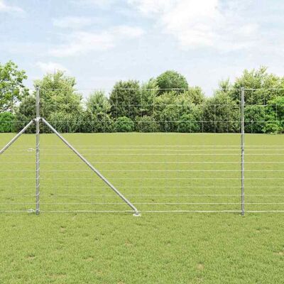 vidaXL Schweißdrahtzaun mit Spikes 50 x 1,5 m Verzinkter Stahl Silber - Silber vidaXL Schweißdrahtzaun mit Spikes 50 x 1,5 m Verzinkter Stahl Silber - Silber