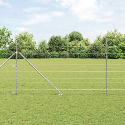 vidaXL Schweißdrahtzaun mit Spikes 50 x 1,5 m Verzinkter Stahl Silber - Silber vidaXL Schweißdrahtzaun mit Spikes 50 x 1,5 m Verzinkter Stahl Silber - Silber
