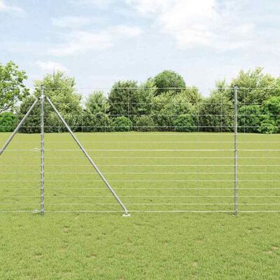 vidaXL Schweißdrahtzaun mit Spikes 50 x 1,6 m Verzinkter Stahl Silber - Silber vidaXL Schweißdrahtzaun mit Spikes 50 x 1,6 m Verzinkter Stahl Silber - Silber
