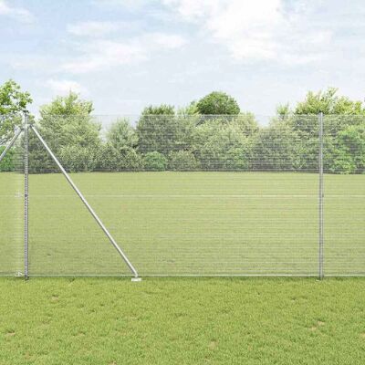 vidaXL Schweißdrahtzaun mit Spikes 50 x 1,5 m Verzinkter Stahl Silber - Silber vidaXL Schweißdrahtzaun mit Spikes 50 x 1,5 m Verzinkter Stahl Silber - Silber