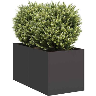 vidaXL Schwarzer Stahl Gartentopf - Blumenkübel vidaXL Schwarzer Stahl Gartentopf - Blumenkübel