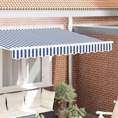 vidaXL Markisenschürzen-Ersatz Blau und Weiß 2,5 m Polyester - Blau vidaXL Markisenschürzen-Ersatz Blau und Weiß 2,5 m Polyester - Blau