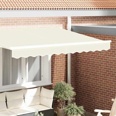 vidaXL Markisenschürzen-Ersatz Creme Streifen 2,5 m Polyester - Creme vidaXL Markisenschürzen-Ersatz Creme Streifen 2,5 m Polyester - Creme