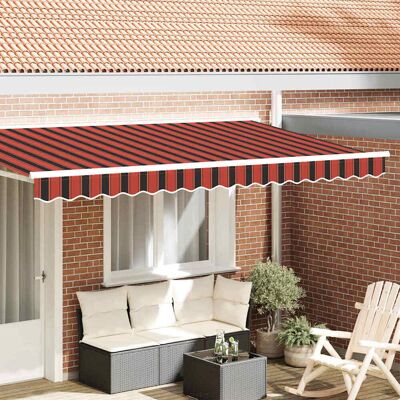 vidaXL Markisenschürzen-Ersatz Orange / Schwarz / Gelb 4 m Polyester - Orange vidaXL Markisenschürzen-Ersatz Orange / Schwarz / Gelb 4 m Polyester - Orange