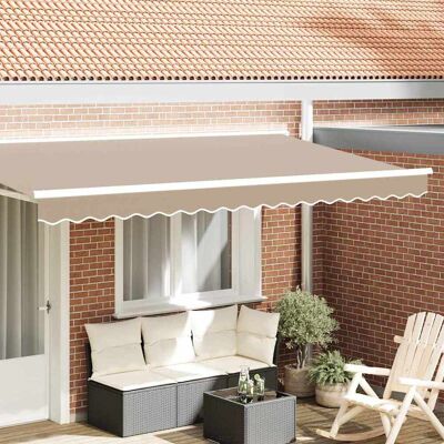 vidaXL Markisenschürzen-Ersatz Beige 4 m Polyester - Beige vidaXL Markisenschürzen-Ersatz Beige 4 m Polyester - Beige