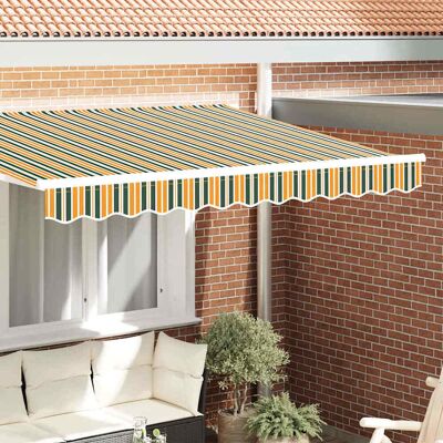 vidaXL Markisenschürzen-Ersatz Grün und Gelb 3,5 m Polyester - Grün vidaXL Markisenschürzen-Ersatz Grün und Gelb 3,5 m Polyester - Grün
