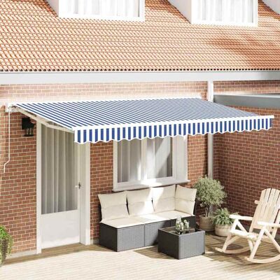 vidaXL Markisenrahmen Blau und Weiß 400 x 200 cm - Blau vidaXL Markisenrahmen Blau und Weiß 400 x 200 cm - Blau