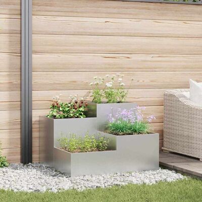 vidaXL Gartenpflanzer Grau Galvanisierter Stahl 80x80x60 cm Pflanzer - Gartenpflanzer vidaXL Gartenpflanzer Grau Galvanisierter Stahl 80x80x60 cm Pflanzer - Gartenpflanzer