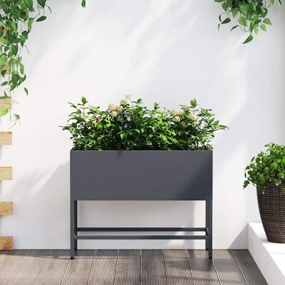vidaXL Hochbeet Gartenpflanzer Anthrazit 60 x 26 x 45 cm Stahl - Anthrazit vidaXL Hochbeet Gartenpflanzer Anthrazit 60 x 26 x 45 cm Stahl - Anthrazit