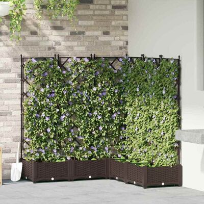 vidaXL Garten-Pflanzgefäß 5 Stk. Braun 120 x 120 x 125,5 cm PP - Braun vidaXL Garten-Pflanzgefäß 5 Stk. Braun 120 x 120 x 125,5 cm PP - Braun