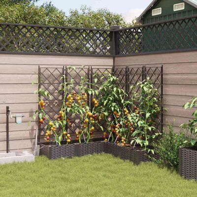 Vidalaxl Gartentopf mit Bewässerungssystem - 5 Stück Braun Vidalaxl Gartentopf mit Bewässerungssystem - 5 Stück Braun