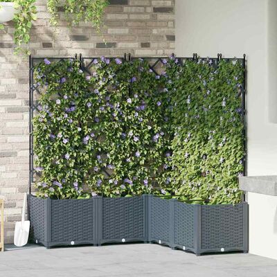 vidaXL Garten-Pflanzgefäß 5 Stk. Hellgrau 120 x 120 x 143 cm PP - Hellgrau vidaXL Garten-Pflanzgefäß 5 Stk. Hellgrau 120 x 120 x 143 cm PP - Hellgrau
