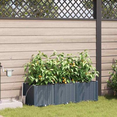 Vidaxl Gartenpflanzgefäße mit Selbstbewässerungssystem 3 Stück Hellgrau Vidaxl Gartenpflanzgefäße mit Selbstbewässerungssystem 3 Stück Hellgrau