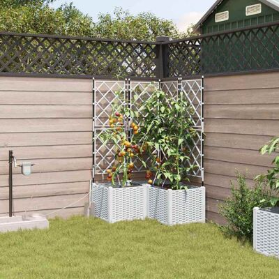 vidaXL Garten-Pflanzgefäß 3 Stk. Weiß 80 x 80 x 142 cm PP - Weiß vidaXL Garten-Pflanzgefäß 3 Stk. Weiß 80 x 80 x 142 cm PP - Weiß