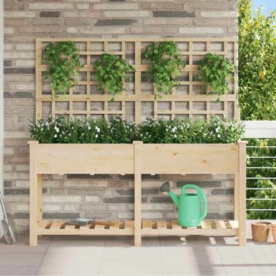vidaXL Garten-Pflanzgefäß mit Regal Beige 161 x 46 x 152,5 cm - Beige vidaXL Garten-Pflanzgefäß mit Regal Beige 161 x 46 x 152,5 cm - Beige