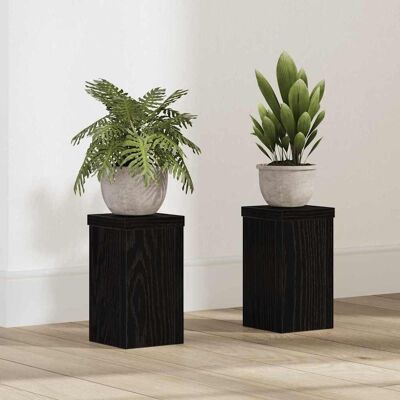vidaXL Pflanzenständer 2 pcs Schwarz Eichen-Optik 10 x 10 x 18 cm - Schwarz vidaXL Pflanzenständer 2 pcs Schwarz Eichen-Optik 10 x 10 x 18 cm - Schwarz