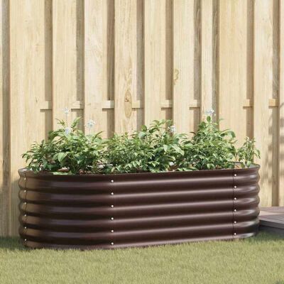 vidaXL Gartenhochbeet - Langlebig Verzinkter Stahl - Braun - Gartenhochbeet vidaXL Gartenhochbeet - Langlebig Verzinkter Stahl - Braun - Gartenhochbeet