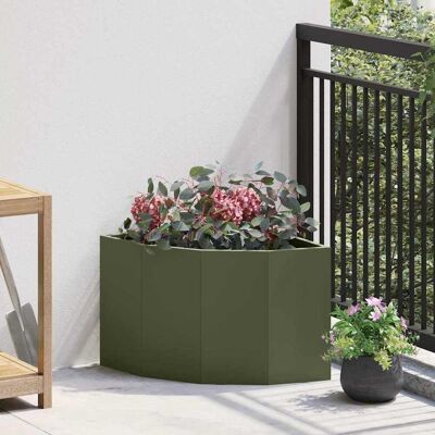 vidaXL Eckpflanzer Olivgrün 45 x 45 x 35 cm Stahl - Grün vidaXL Eckpflanzer Olivgrün 45 x 45 x 35 cm Stahl - Grün
