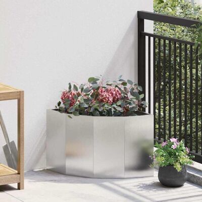 vidaXL Eckpflanzer Silber 45 x 45 x 35 cm Edelstahl - Silber vidaXL Eckpflanzer Silber 45 x 45 x 35 cm Edelstahl - Silber