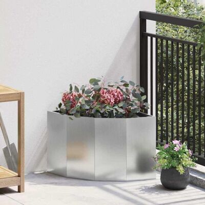 vidaXL Eckpflanzer Silber 45 x 45 x 35 cm Verzinkter Stahl - Silber vidaXL Eckpflanzer Silber 45 x 45 x 35 cm Verzinkter Stahl - Silber