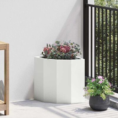 vidaXL Eckpflanzer Weiß 30 x 30 x 35 cm Stahl - Weiß vidaXL Eckpflanzer Weiß 30 x 30 x 35 cm Stahl - Weiß