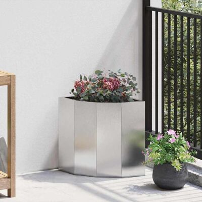 vidaXL Eckpflanzer Silber 30 x 30 x 35 cm Edelstahl - Silber vidaXL Eckpflanzer Silber 30 x 30 x 35 cm Edelstahl - Silber