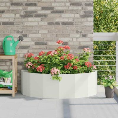 vidaXL Pflanzkübel Weiß 120 x 60 x 35 cm Stahl - Weiß vidaXL Pflanzkübel Weiß 120 x 60 x 35 cm Stahl - Weiß