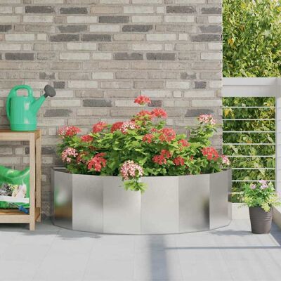 vidaXL Pflanzkübel Silber 120 x 60 x 35 cm Edelstahl - Silber vidaXL Pflanzkübel Silber 120 x 60 x 35 cm Edelstahl - Silber