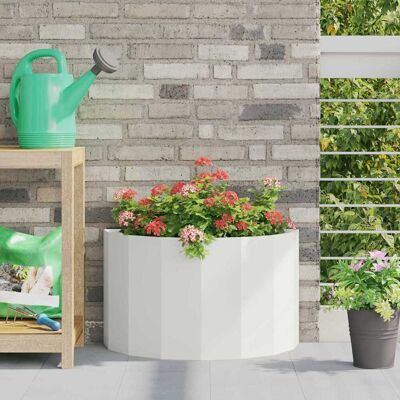 vidaXL Pflanzkübel Weiß 60 x 30 x 35 cm Stahl - Weiß vidaXL Pflanzkübel Weiß 60 x 30 x 35 cm Stahl - Weiß