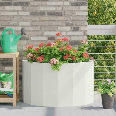 vidaXL Pflanzkübel Weiß 90 x 45 x 50 cm Stahl - Weiß vidaXL Pflanzkübel Weiß 90 x 45 x 50 cm Stahl - Weiß