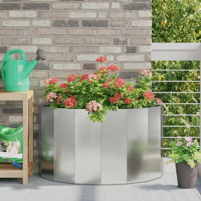 vidaXL Pflanzkübel Silber 90 x 45 x 50 cm Verzinkter Stahl - Silber vidaXL Pflanzkübel Silber 90 x 45 x 50 cm Verzinkter Stahl - Silber